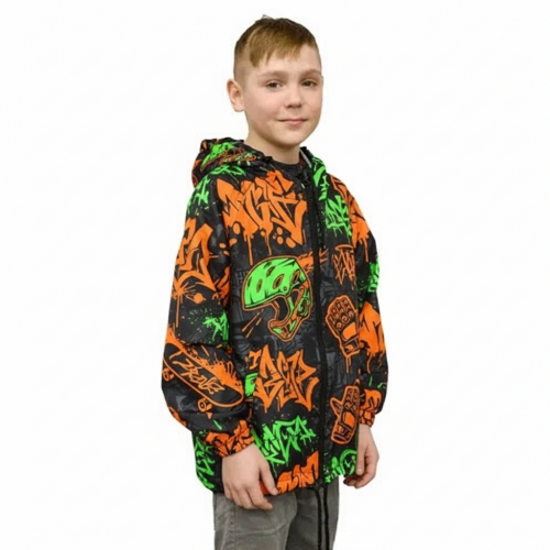 Ветровка с капюшоном детская, материал: оксфорд с подкладом