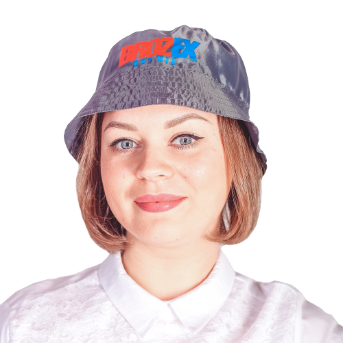 Панама с прошивкой из крепсатина с полной запечаткой