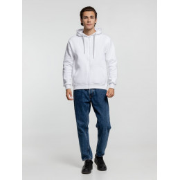 Толстовка на молнии с капюшоном Siverga Heavy, белая (белоснежная)