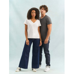 Футболка унисекс Regent с V-образным вырезом, белая