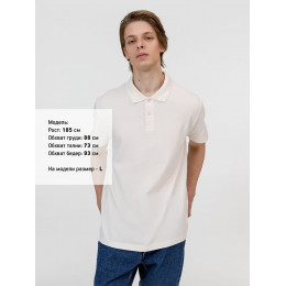 Рубашка поло унисекс Pulse, молочно-белая