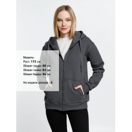 Толстовка на молнии с капюшоном Siverga Heavy 2.0, темно-серая (графит)