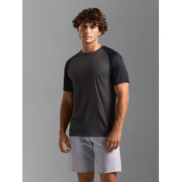 Футболка спортивная унисекс Vortex, зелено-голубая