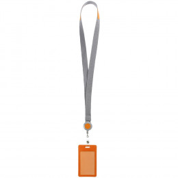 Чехол для пропуска с лентой и ретрактором Devon, оранжевый