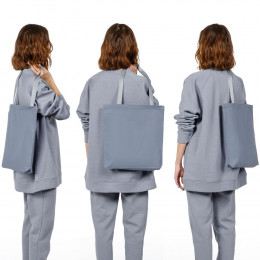 Шопер B5, серый с серыми ручками