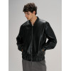 Бомбер из искусственной кожи Univer, черный