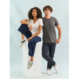 Футболка унисекс Regent с V-образным вырезом, белая