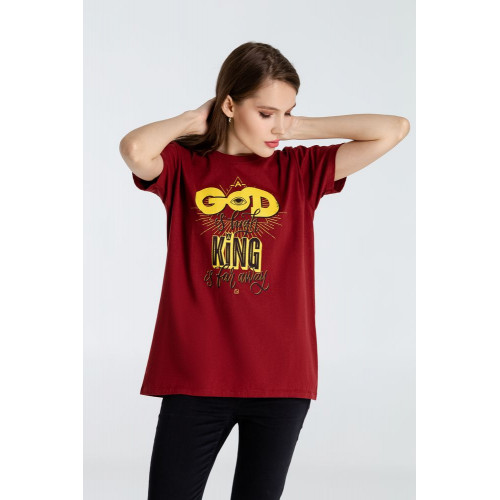 Футболка A God is High, гранатово-красная