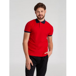 Рубашка поло Prince 190, красная с темно-синим