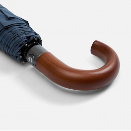 Зонт складной Classic, темно-синий с темной ручкой