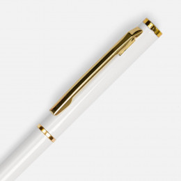 Ручка шариковая Hotel Gold, ver.2, глянцевая белая