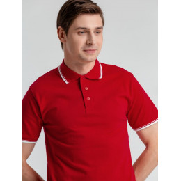 Рубашка поло мужская с контрастной отделкой Practice 270, красный/белый