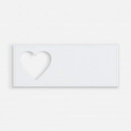 Лейбл из ПВХ с вырубкой «Сердце», белый