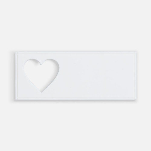 Лейбл из ПВХ с вырубкой «Сердце», белый