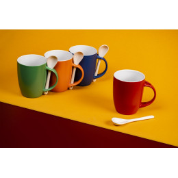 Кружка с ложкой Cheer Up, ver.2, оранжевая