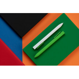 Ручка шариковая Swiper SQ, белая с зеленым