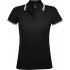 Рубашка поло женская Pasadena Women 200 с контрастной отделкой, черная с белым Рубашка поло женская Pasadena Women 200 с контрастной отделкой, черная с белым