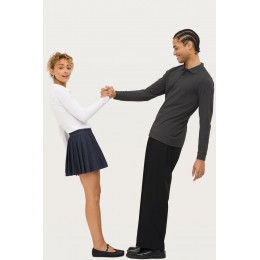 Рубашка поло женская с длинным рукавом Perfect LSL Women, черный меланж