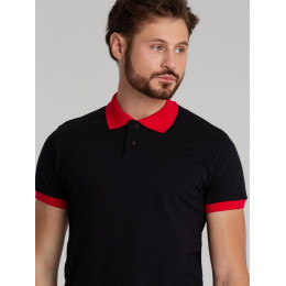 Рубашка поло Prince 190, черная с красным