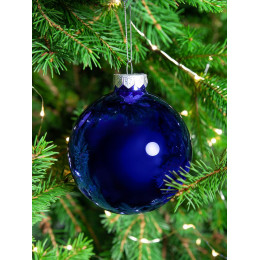 Елочный шар Finery Gloss, 10 см, глянцевый синий