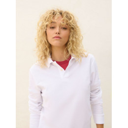 Рубашка поло унисекс с длинным рукавом Pacific LSL, белая
