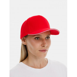 Бейсболка Classic 2.0, красная с белым кантом