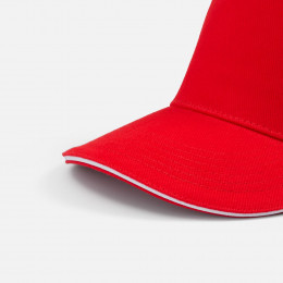 Бейсболка Classic 2.0, красная с белым кантом