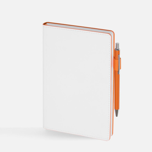 Ежедневник White Shall, недатированный, бело-оранжевый