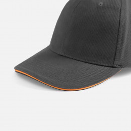 Бейсболка Buffalo, серая с оранжевым