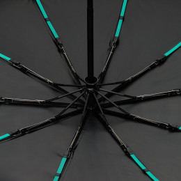 Зонт складной Skymate с УФ-защитой и ручкой-карабином, черный