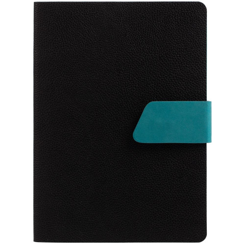 Ежедневник Boom, недатированный, черный с бирюзовым