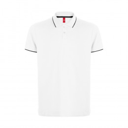 Рубашка-поло мужская SPECTRUM, к/р, белый/черный, S, 100% хлопок, плотность 195 г/м2