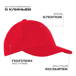 Детская бейсболка STAN 5 клиньев хлопок 150, 10J
