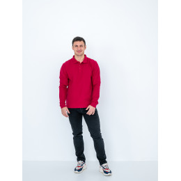 Рубашка поло мужская STAN длинный рукав хлопок/полиэстер 185, 04S