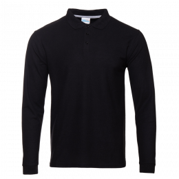 Рубашка поло мужская STAN длинный рукав хлопок/полиэстер 185, 104S